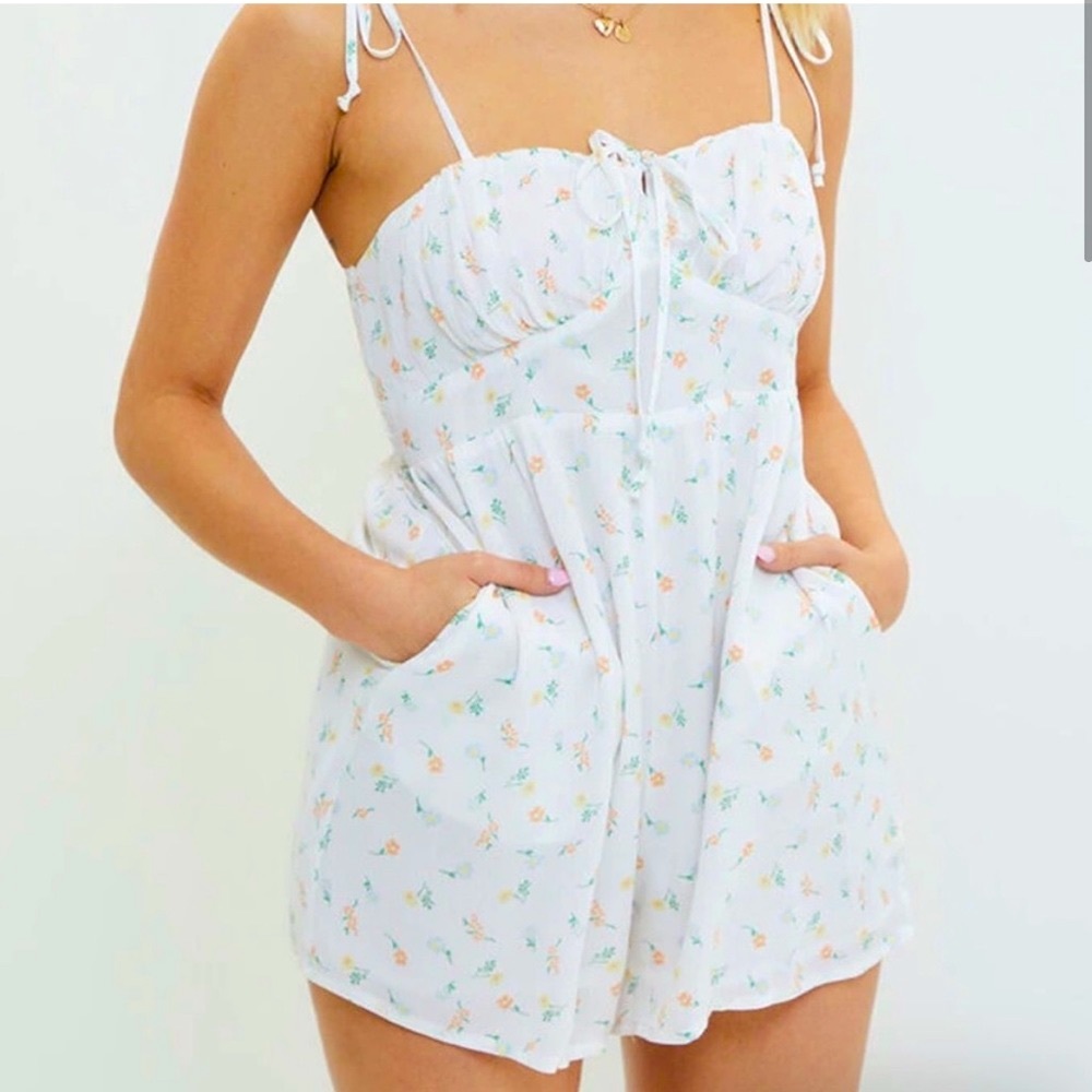 Kendall and Kylie Floral Tie-front romper